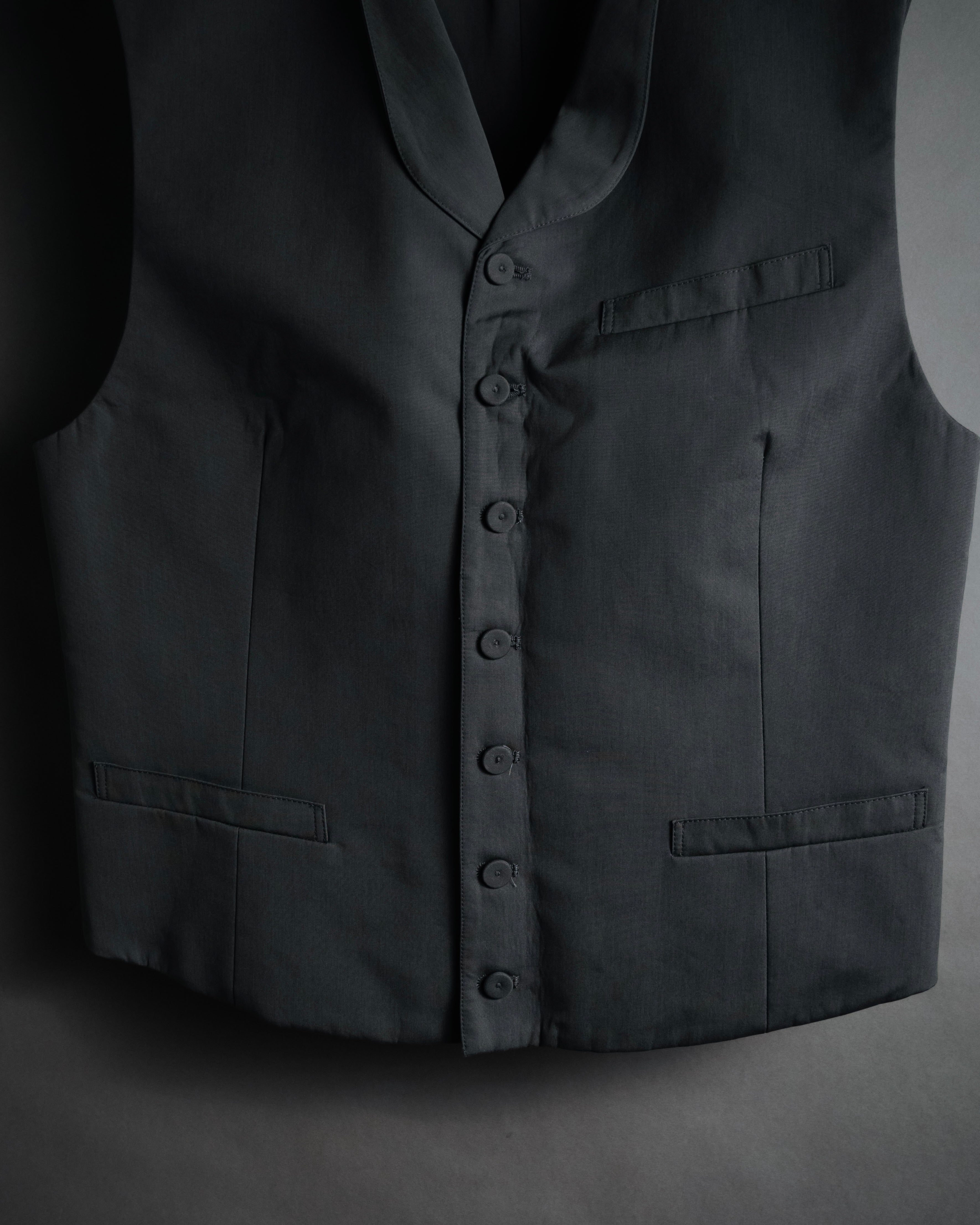 “PRADA” 2012SS poplin minimalist tailored gilet