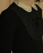 "RED VALENTINO" Lace bib knit tunic dress