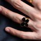 "CHANEL" Coco mark engraved butterfly motif ring