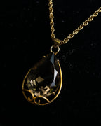 "VALENTINO" Smoky quartz teardrop design necklace