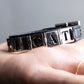 "GUCCI" Logo cat engraved leather bracelet