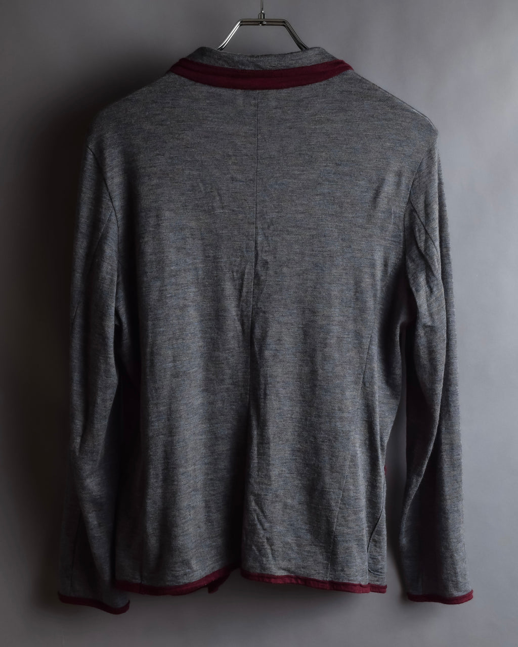 "Vivienne Westwood MAN" Bordeaux piping design draped tailored jacket