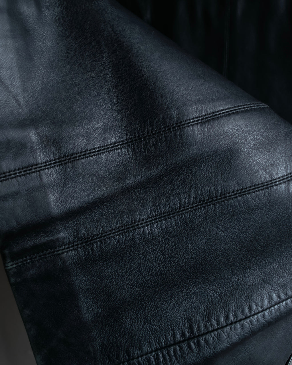 "BALMAIN" Braided detail lamb leather zip-up vest