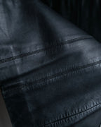 "BALMAIN" Braided detail lamb leather zip-up vest