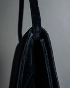 "Salvatore Ferragamo" Antique jewelry motif design velvet shoulder bag