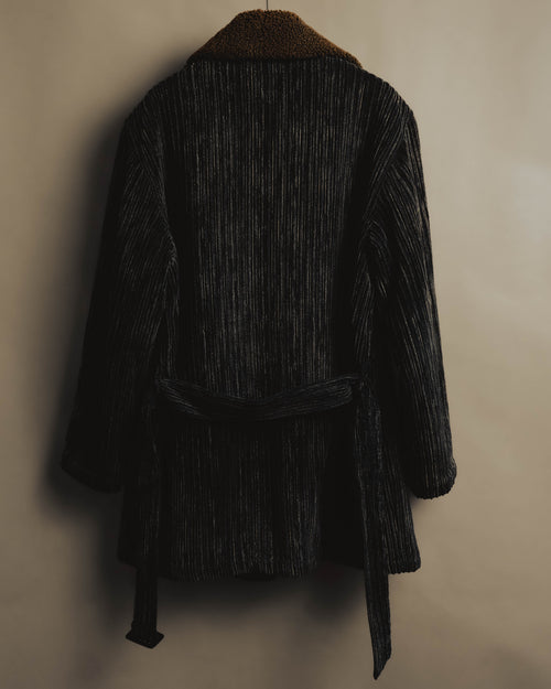 "Christian Dior" 80's-90's Classically tailored belted double-breasted coat