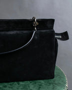 "CELINE" Horizontal form suede one-handle bag