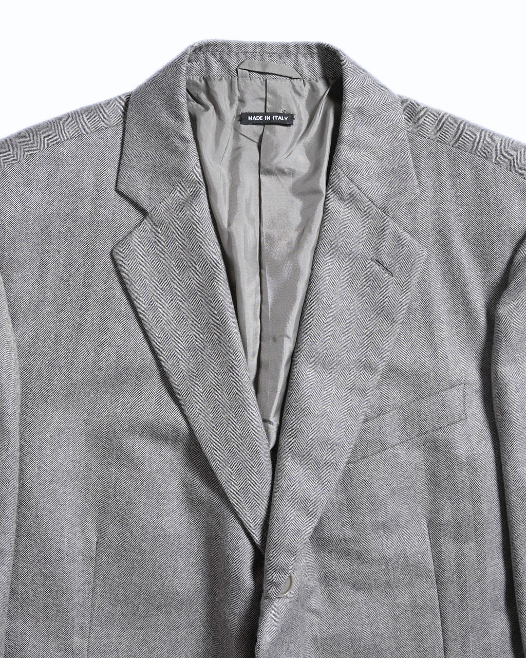 GIORGIO ARMANI/ Pure Cashmere Herringbone Oversized Tailored Jacket Gray
