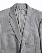 GIORGIO ARMANI/ Pure Cashmere Herringbone Oversized Tailored Jacket Gray