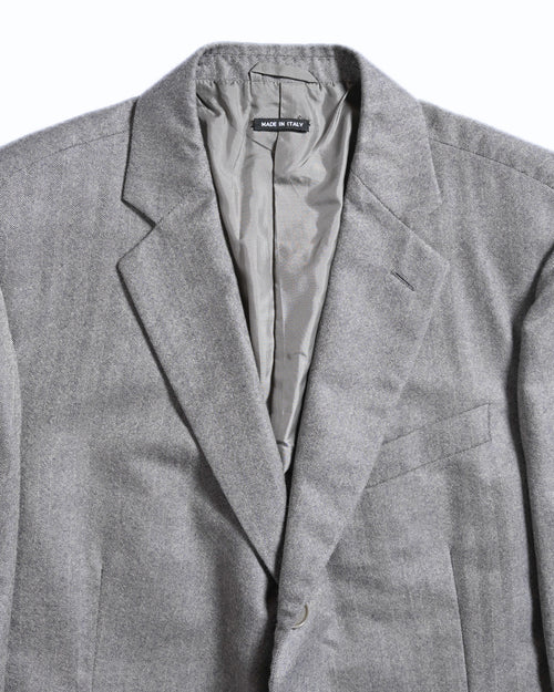 GIORGIO ARMANI/ Pure Cashmere Herringbone Oversized Tailored Jacket Gray