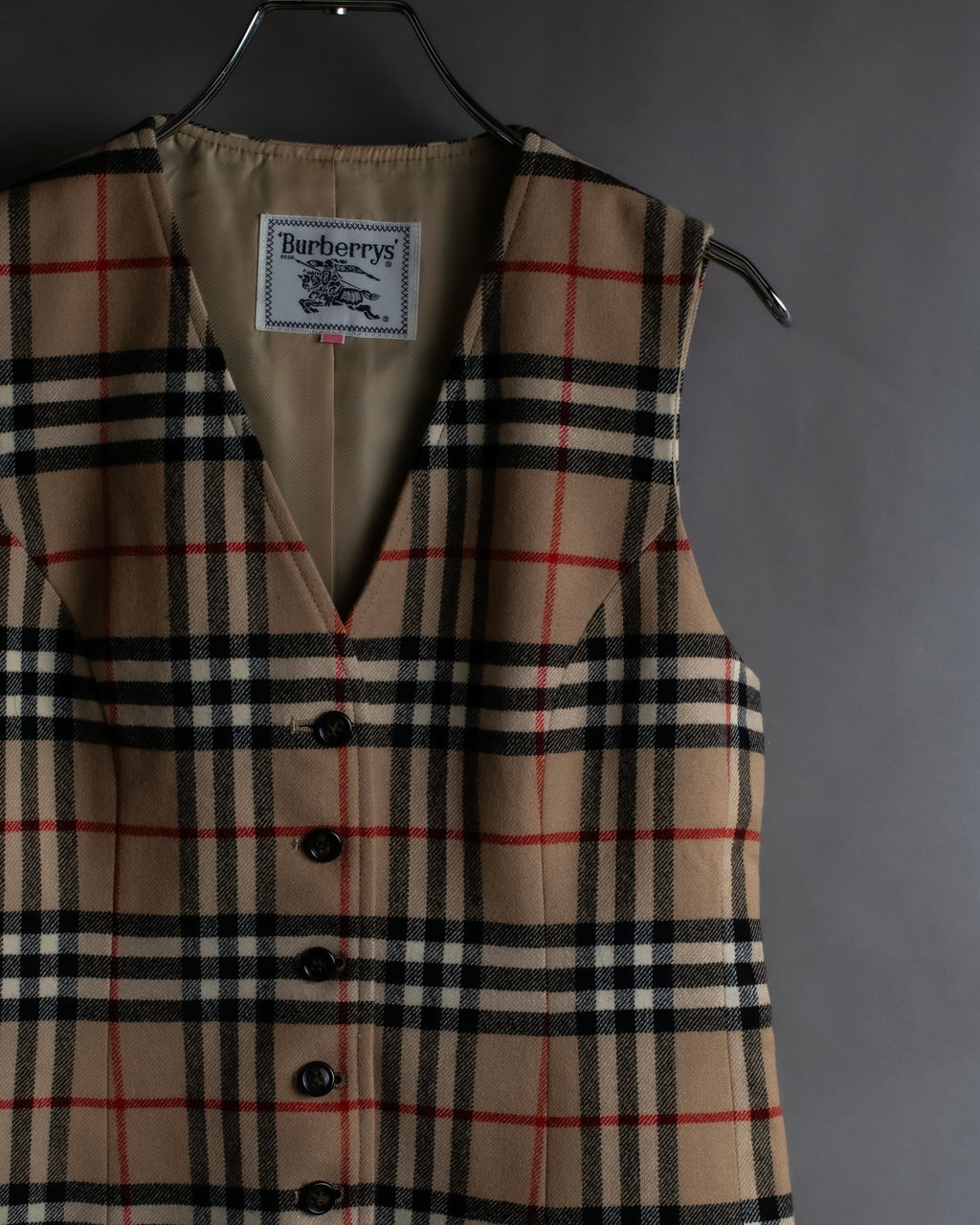 "BURBERRYS" Nova check pattern wool vest