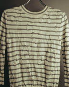 "tao COMME des GARÇONS" 10's Textured striped wool knit cardigan