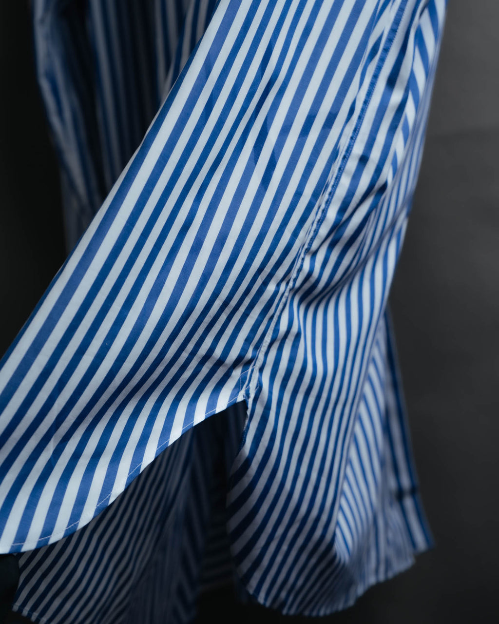 -MOOD MILLÉSIMES- 90’s-00’s vivid blue stripe wide-spread collar shirt