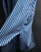 -MOOD MILLÉSIMES- 90’s-00’s vivid blue stripe wide-spread collar shirt