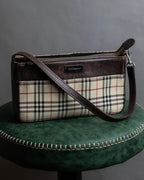 "BURBERRY" Nova check pattern leather combination shoulder bag