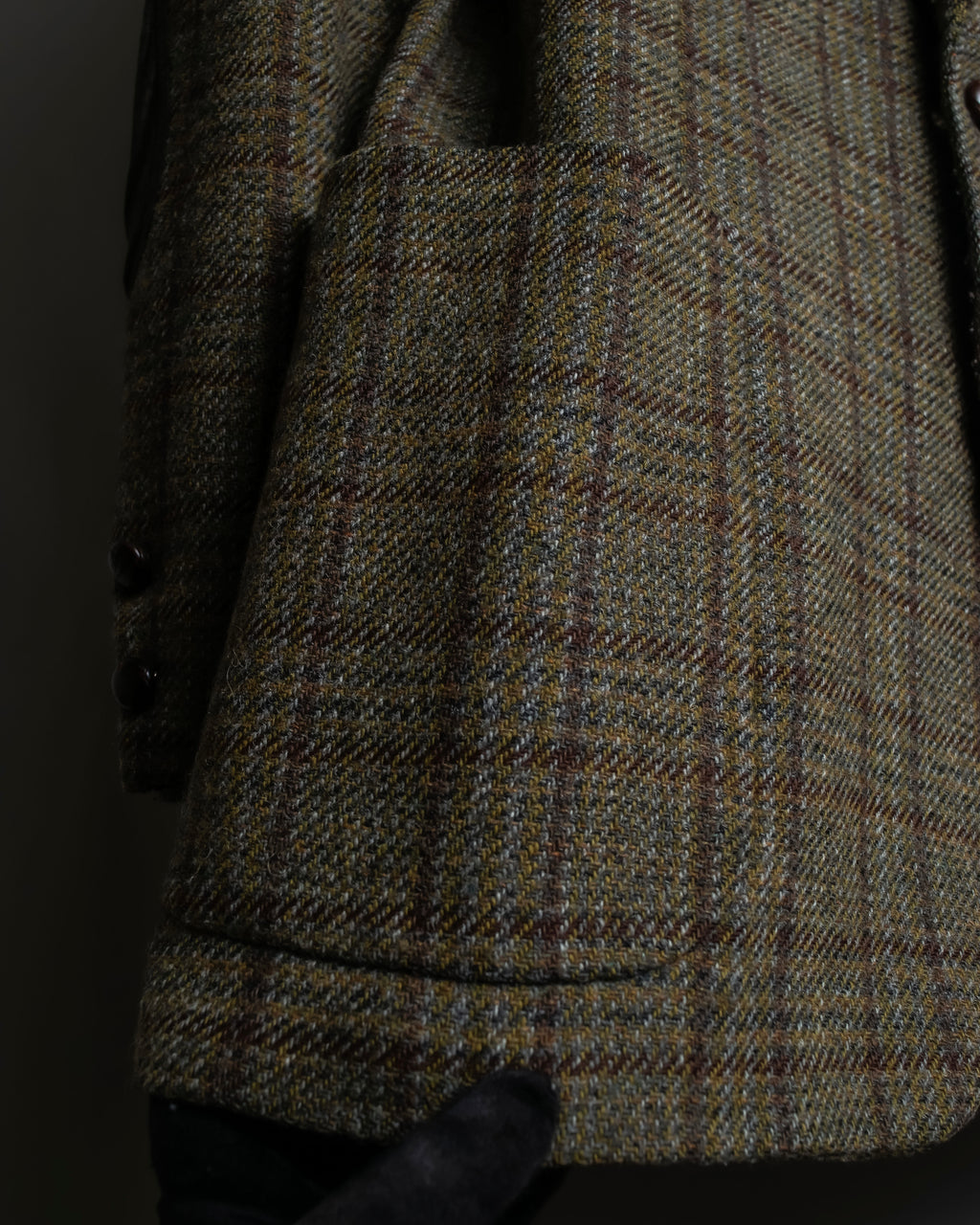 "BURBERRYS" Elbow patch design gun club check tweed jacket