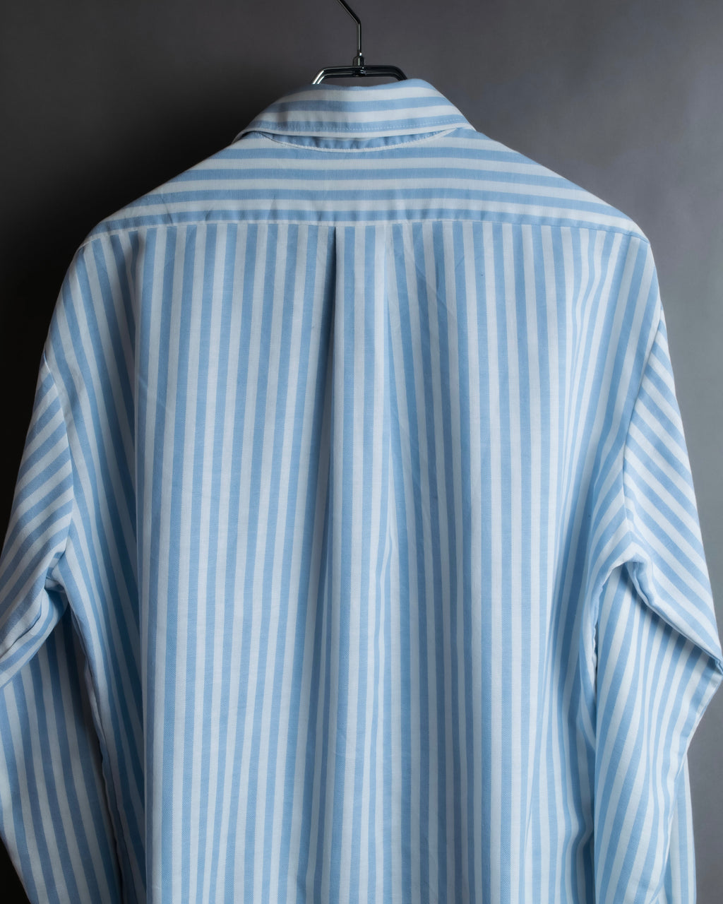 "Vintage light blue striped button-down shirt"