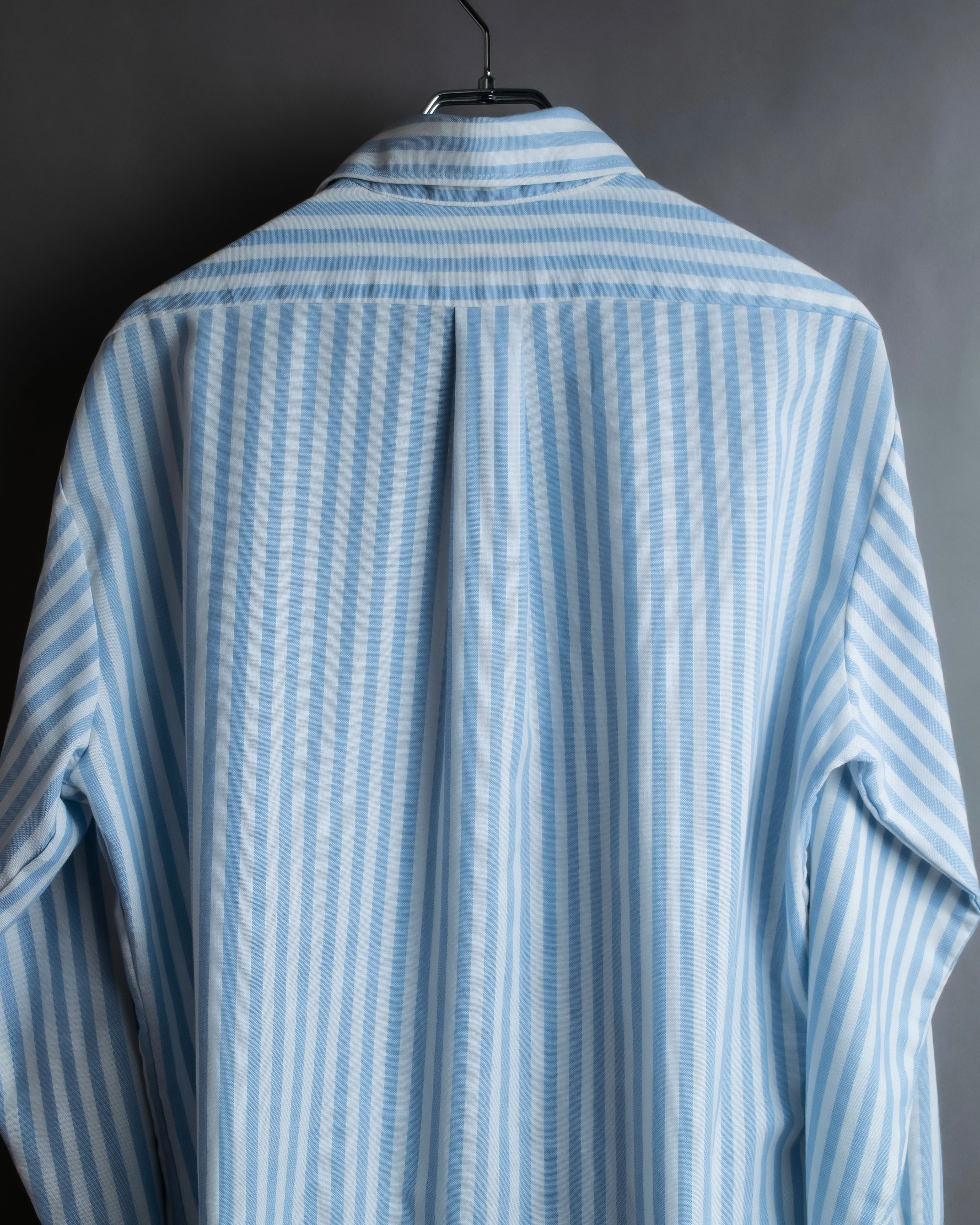 "Vintage light blue striped button-down shirt"