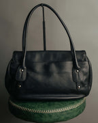 “Salvatore Ferragamo“ 2000’s Wood Gancini leather shoulder bag