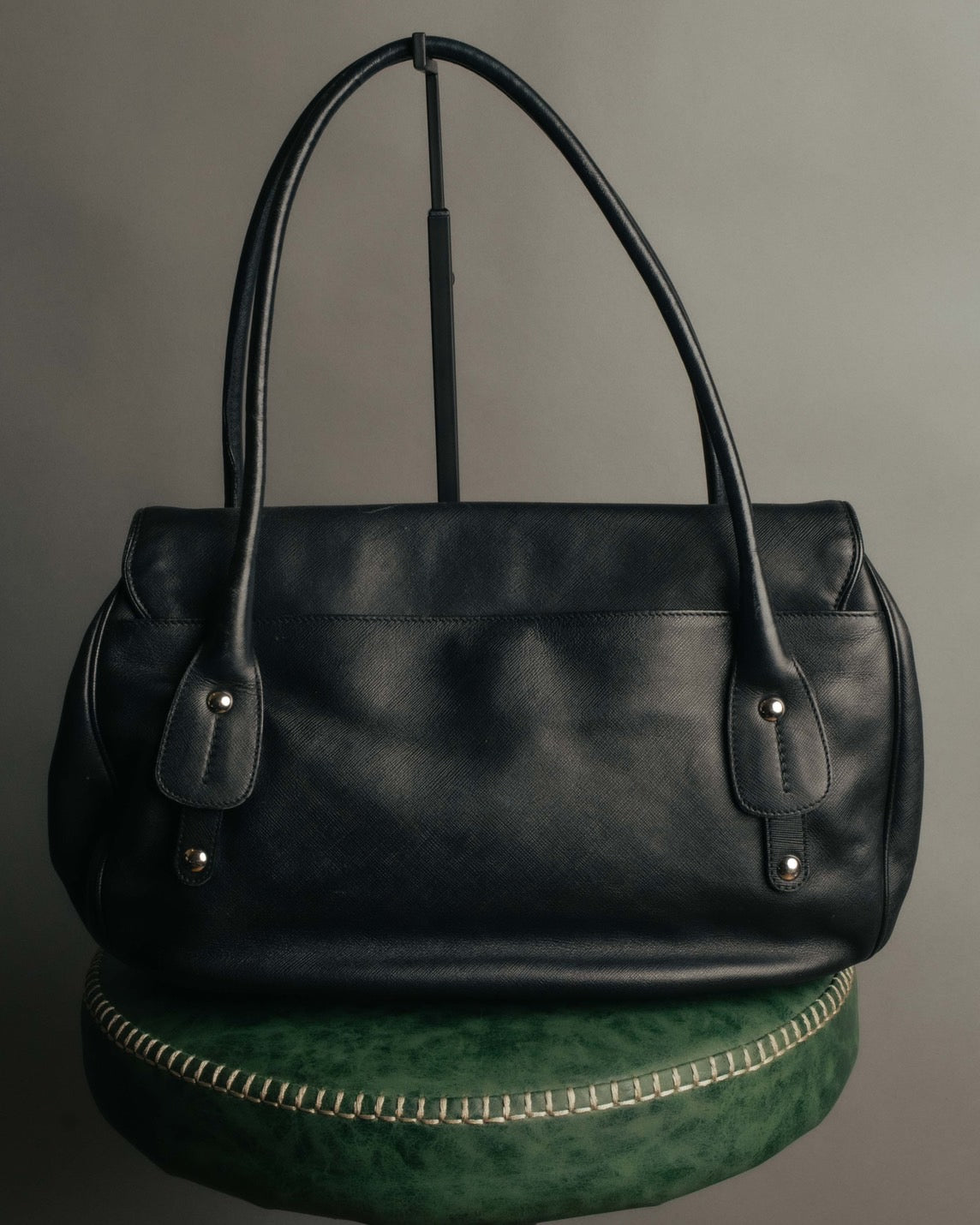 “Salvatore Ferragamo“ 2000’s Wood Gancini leather shoulder bag
