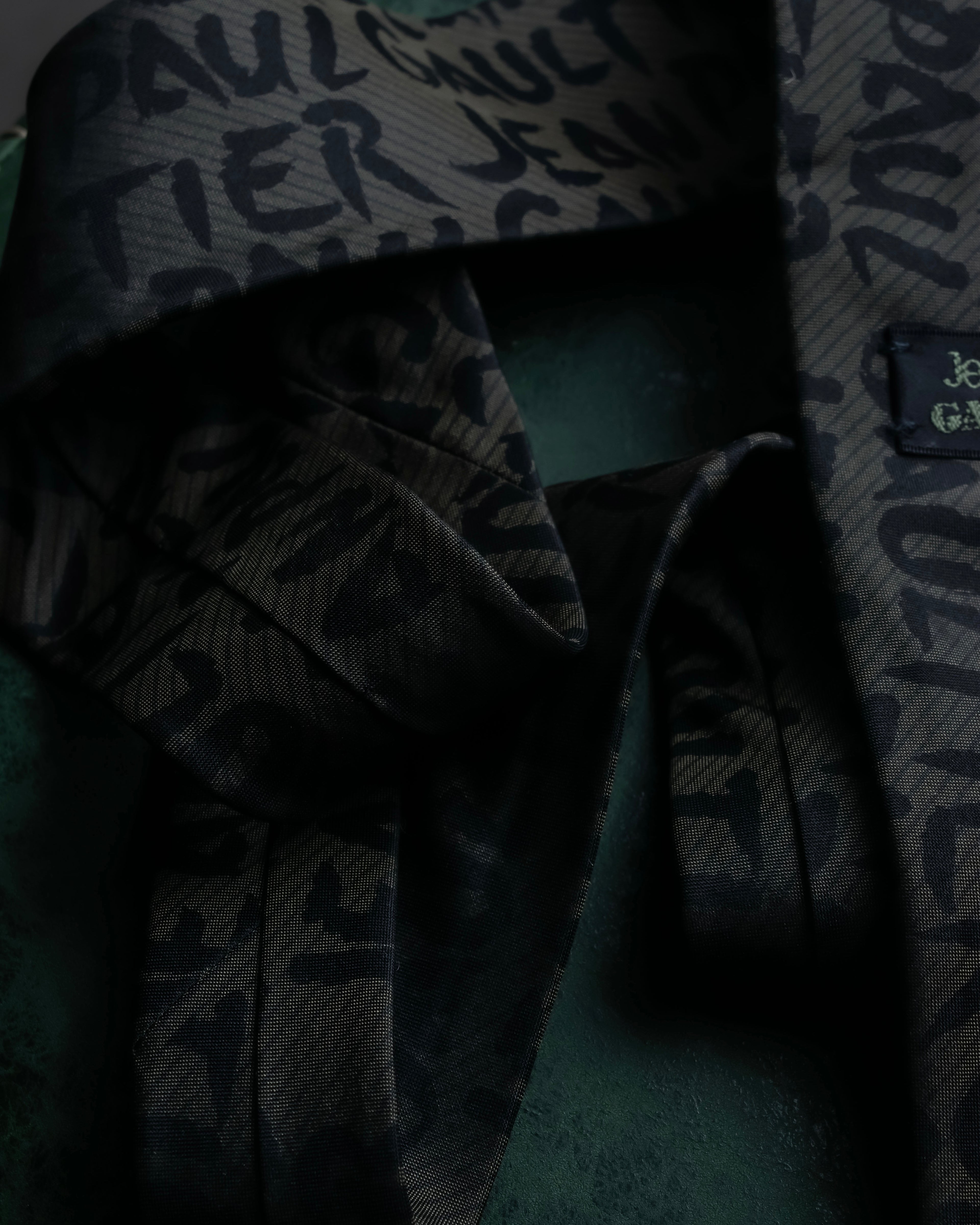 "JEAN PAUL GAULTIER" Typography logo pattern silk neck tie