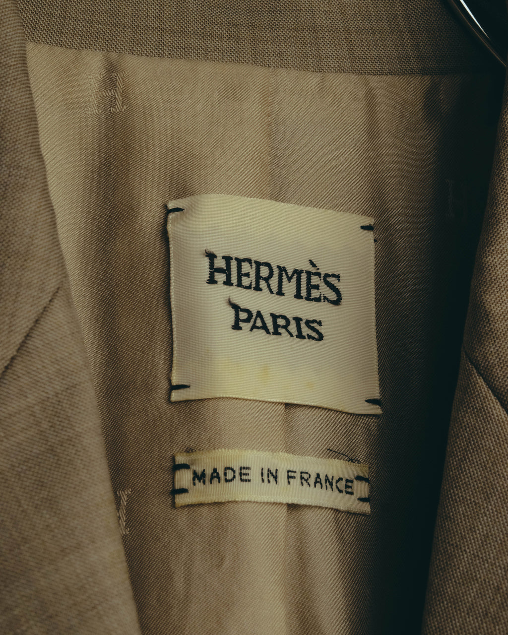 -SPECIAL- "HERMÈS" 90's-00's Wool silk tailored asymmetrical setup suit