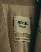 -SPECIAL- "HERMÈS" 90's-00's Wool silk tailored asymmetrical setup suit