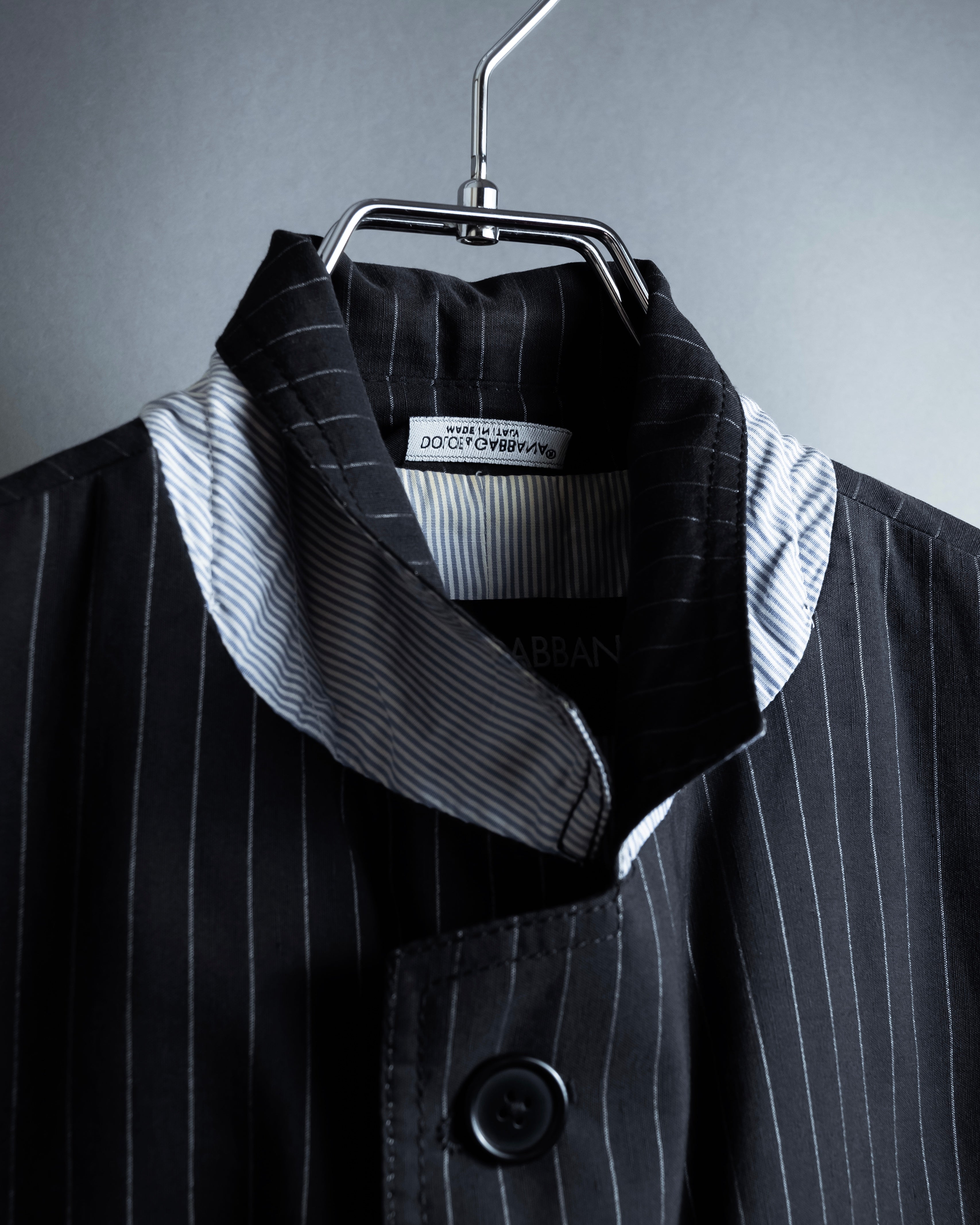 "Dolce & Gabbana" Collar switching design pinstripe pattern tailored jacket