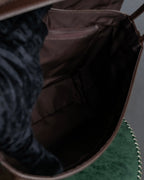 "GIVENCHY MAROQUINERIE" Trapezoidal brown leather one-handle bag