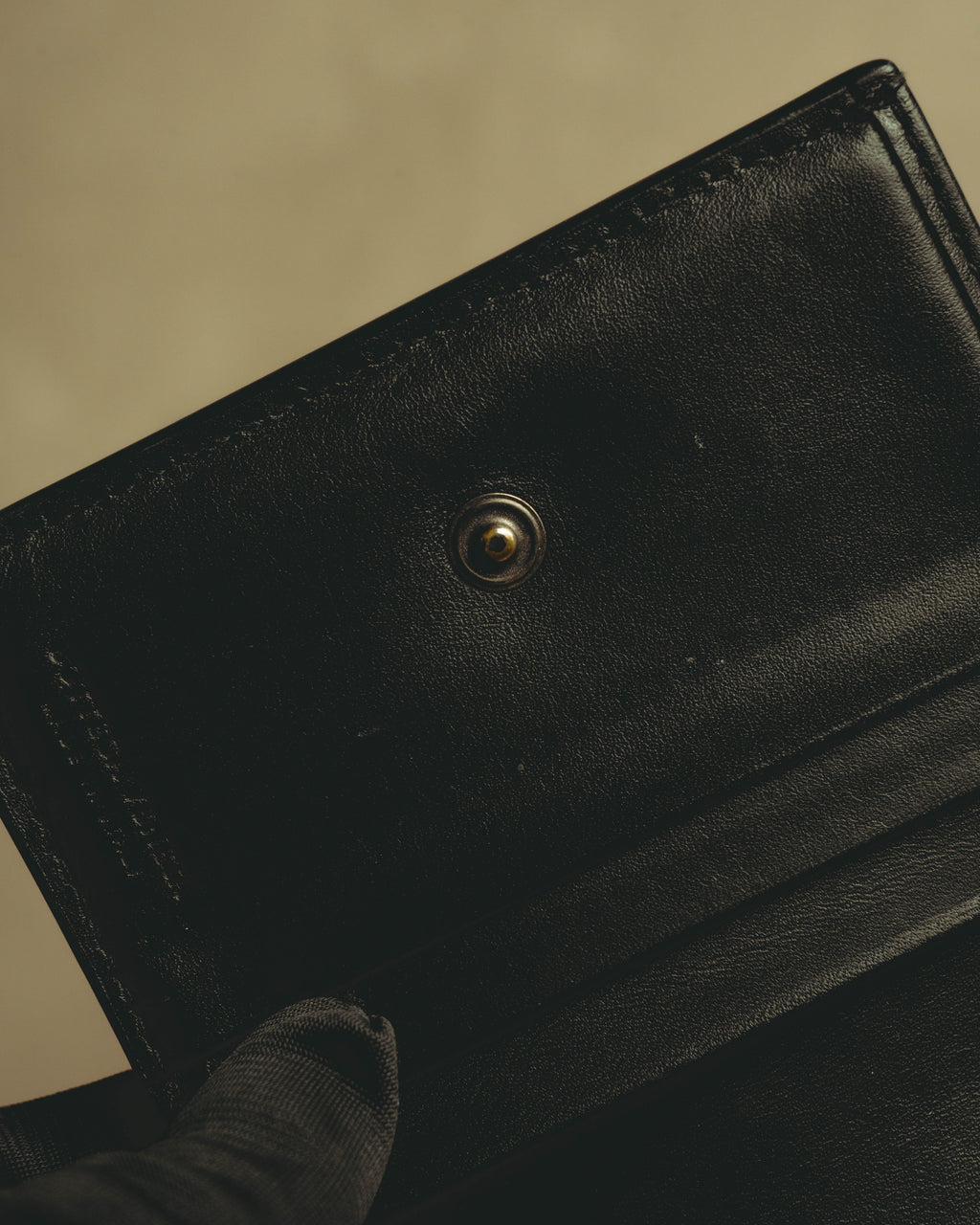 “BOTTEGA VENETA” 2010’s Intrecciato leather compact bi-fold wallet