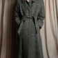 "BURBERRYS" Herringbone belted design soutien collar coat