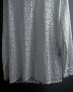 "GUCCI" Michele period floral lace design bow tie shirt