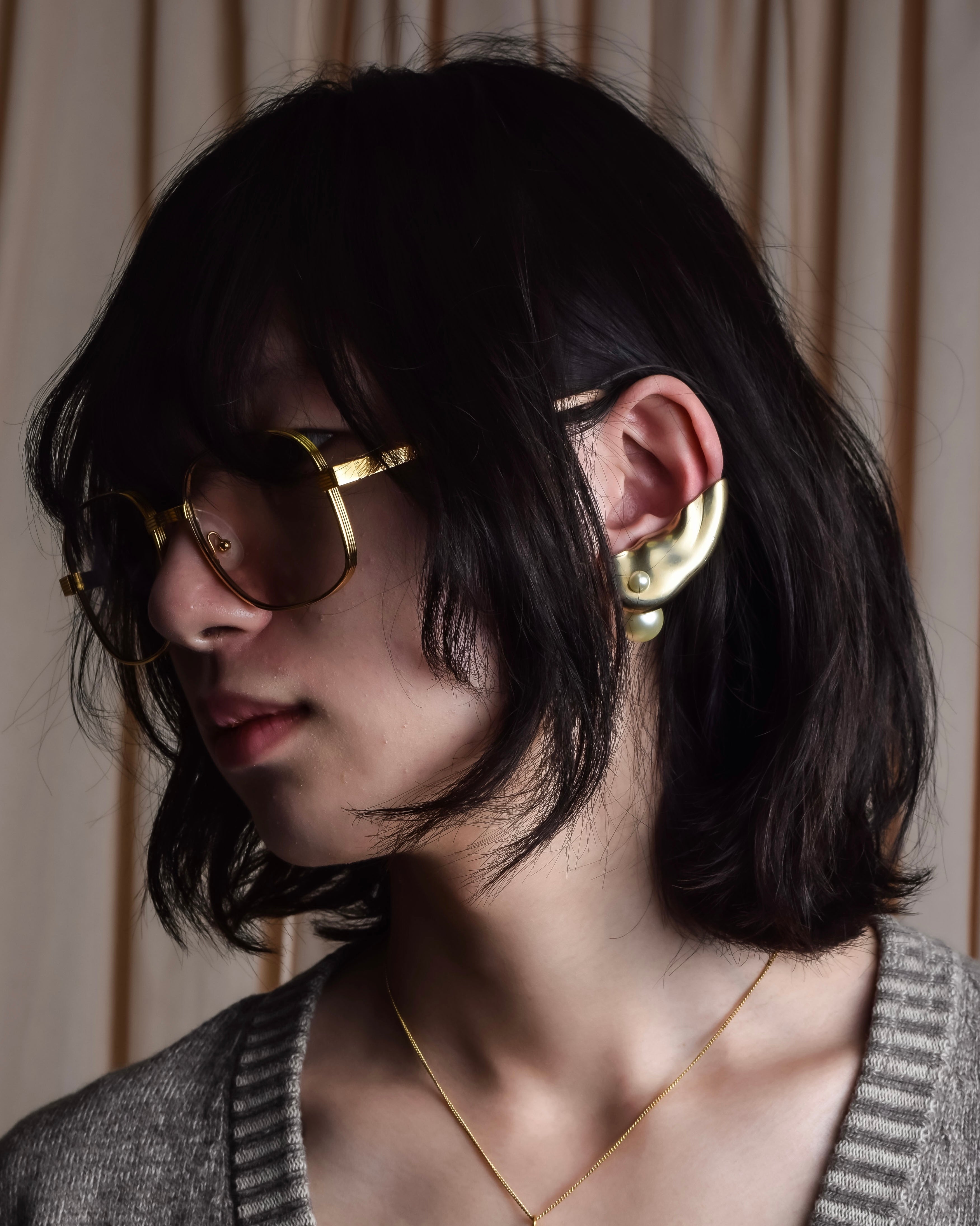 "Christian Dior" Pearl design shaped earrings