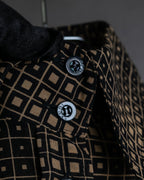 "FENDI" Geometric pattern logo printed shirt