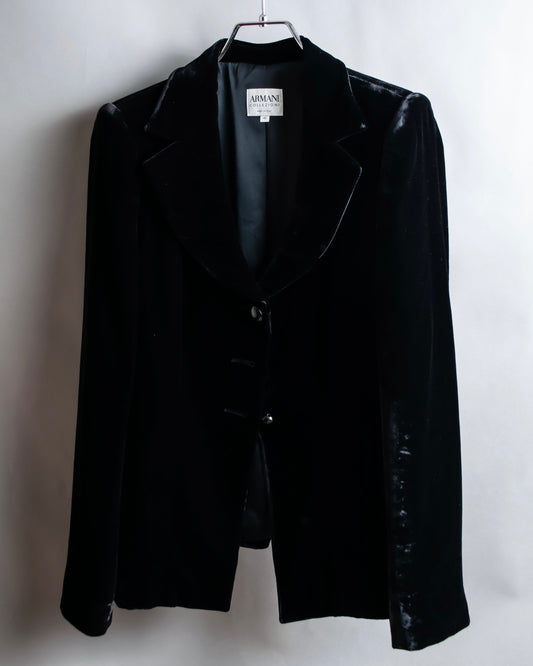 "ARMANI COLLEZIONI" Beautiful velour high button tailored jacket