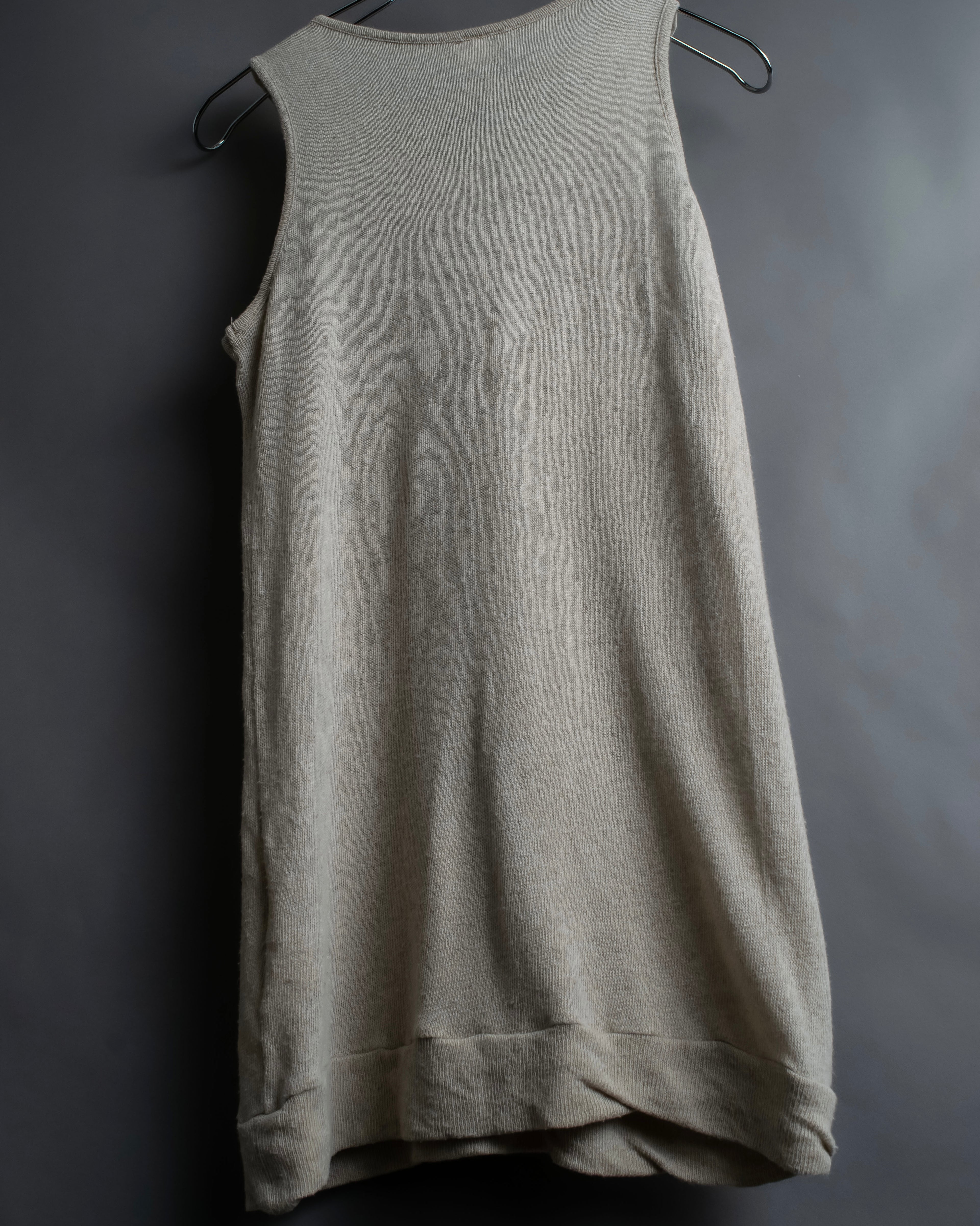 "Y's" Linen cotton mix ruffle design tank top