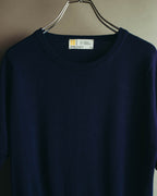 "JOHN SMEDLEY" 90's-00's Fine gauge short sleeve wool knit sweater