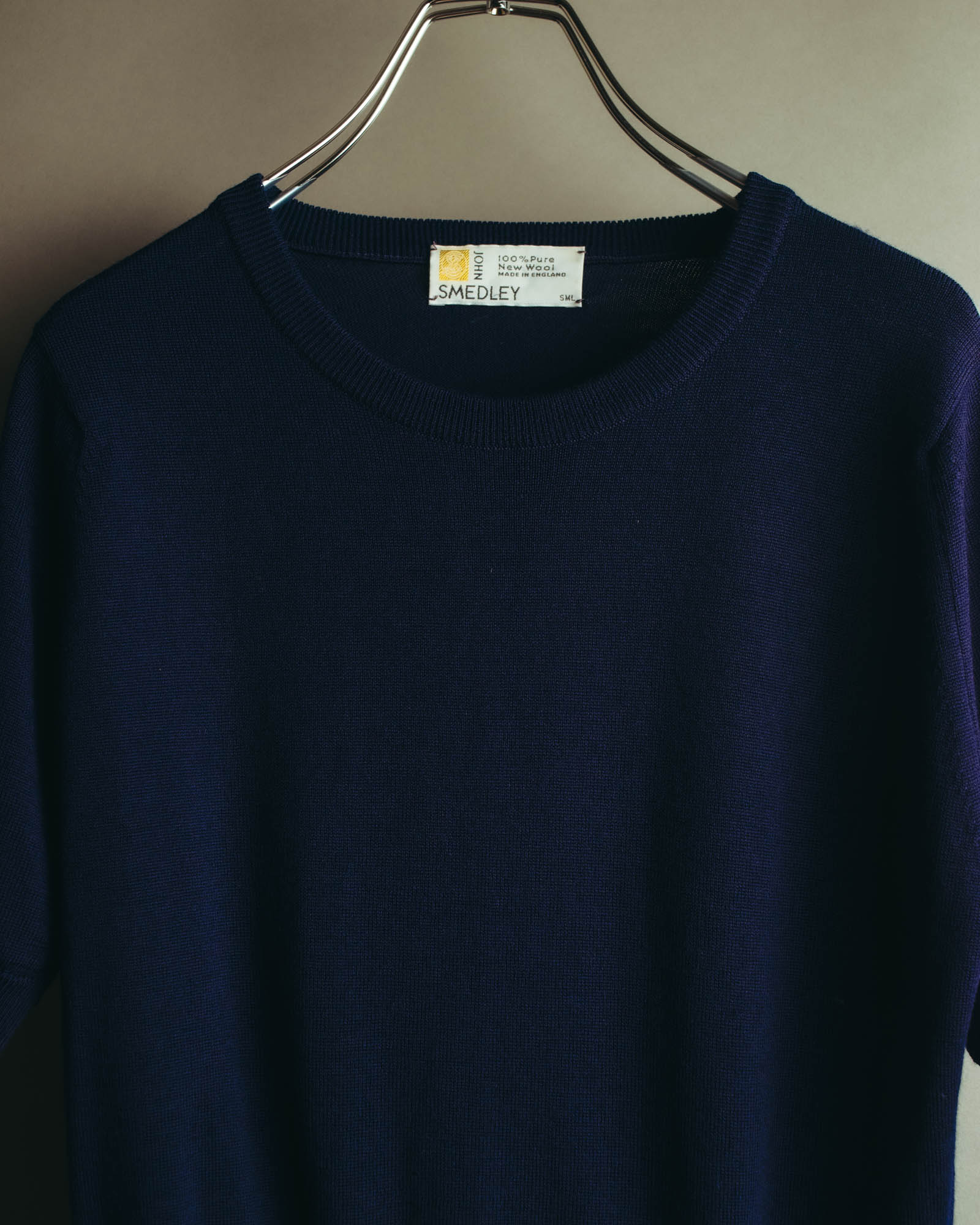 "JOHN SMEDLEY" 90's-00's Fine gauge short sleeve wool knit sweater