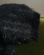 -SPECIAL- “CHANEL” 05Spring black tweed fringe necktie