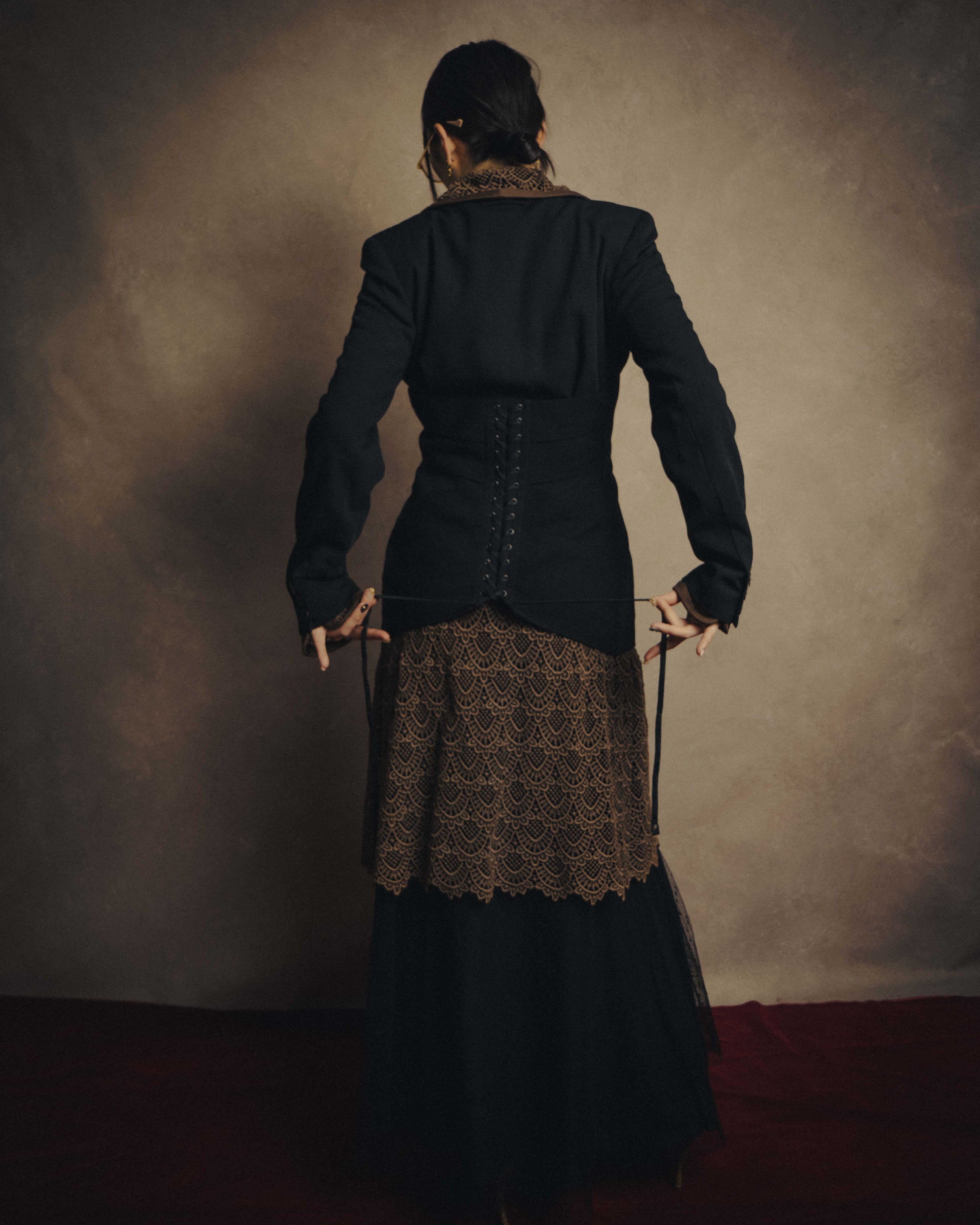 -SPECIAL- “Jean Paul GAULTIER FEMME” 2005-2011 Corset lace-up tailored zip jacket