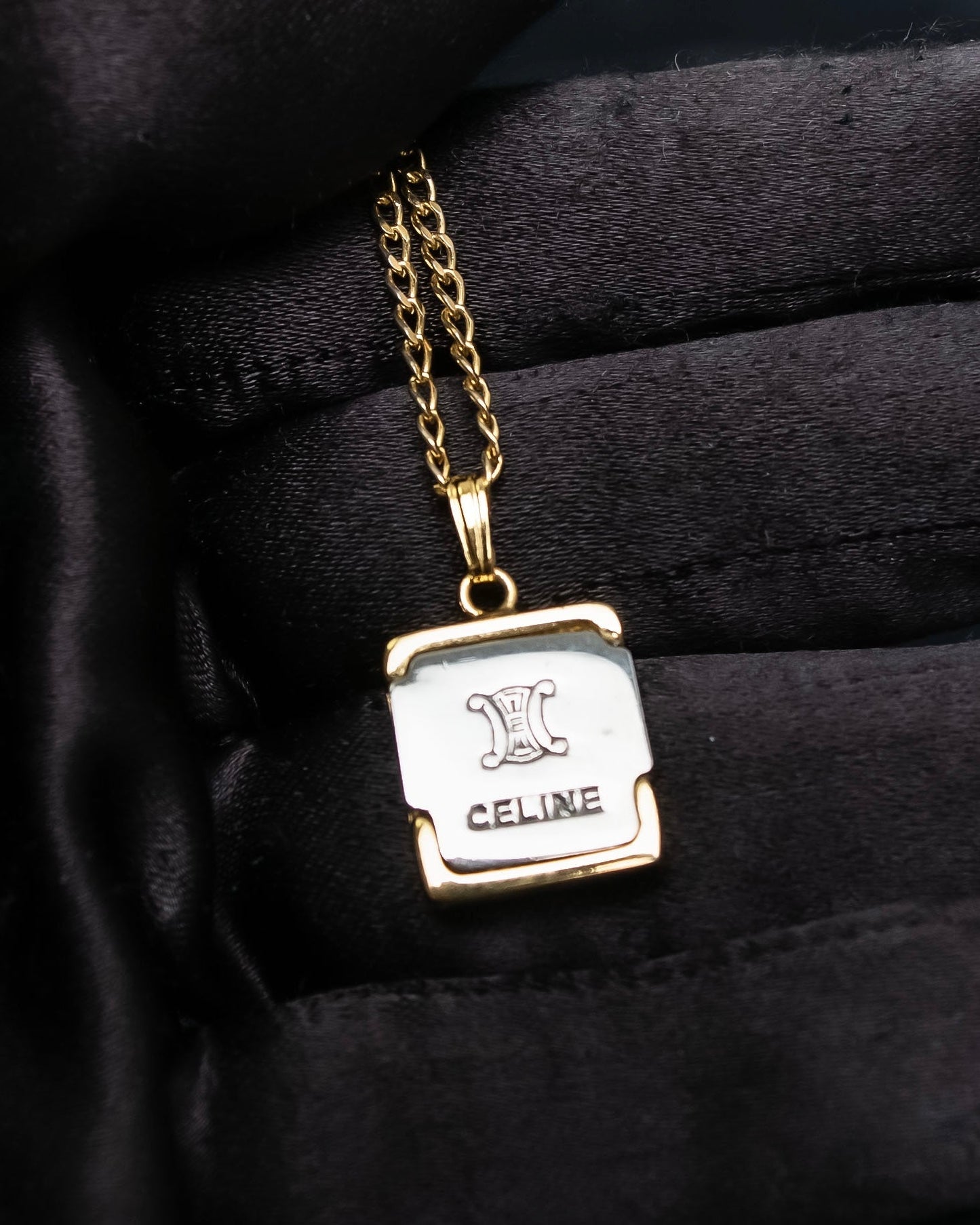 "CELINE" Logo pendant necklace