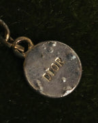 "Christian Dior" Rhinestone logo choker necklace