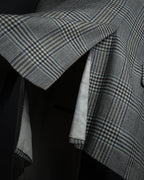 "HERMES" 90’s belvest silk wool linen peak lapel tailored jacket