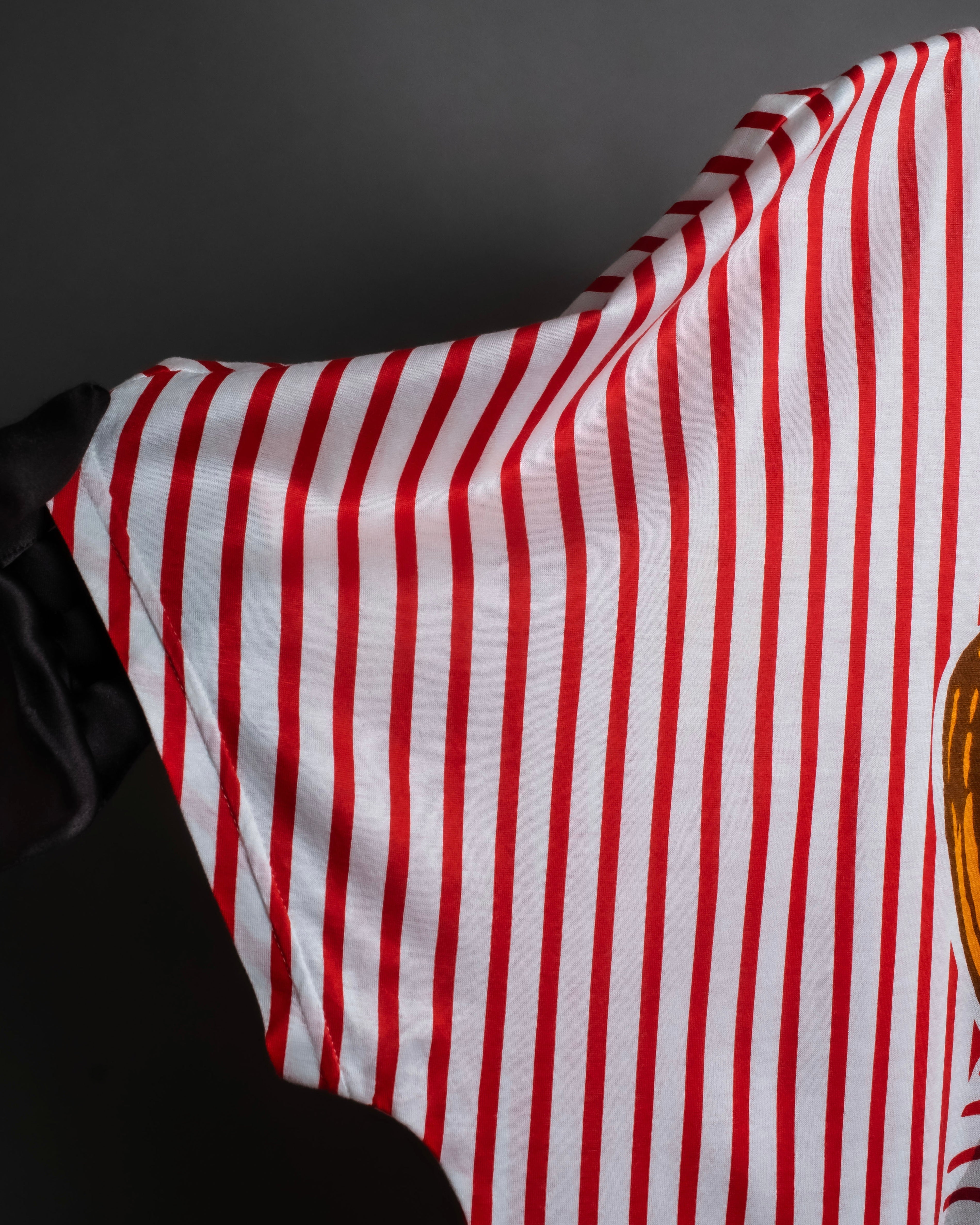 "Christian Dior" Stripe pattern front print tunic