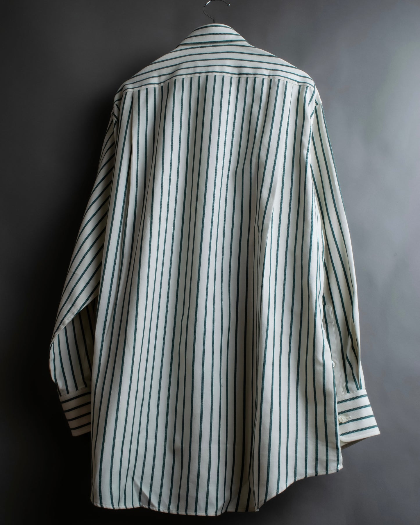 "BURBERRYS" Green stripe pattern oversized shirt