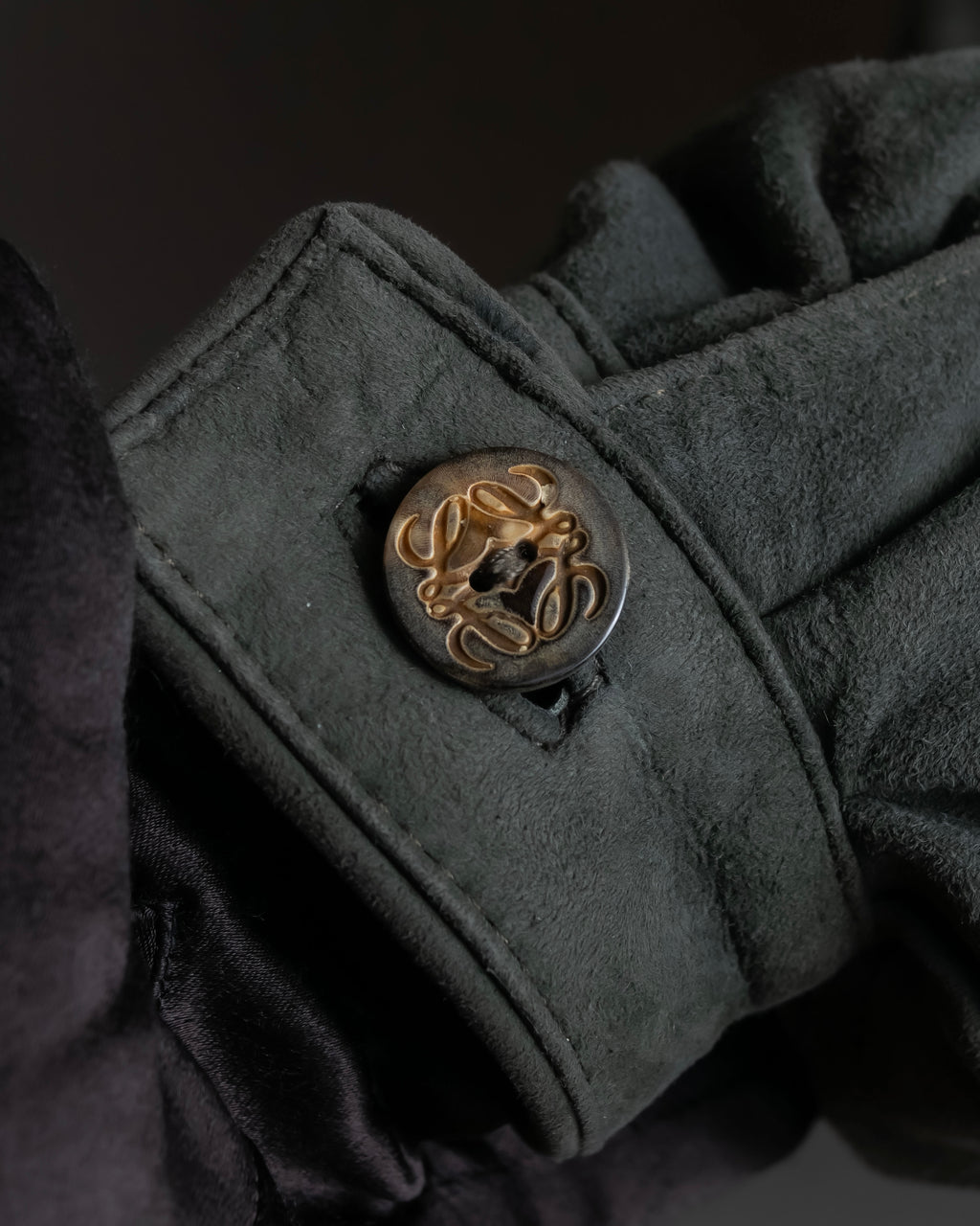 "LOEWE" Box silhouette suede leather blouson