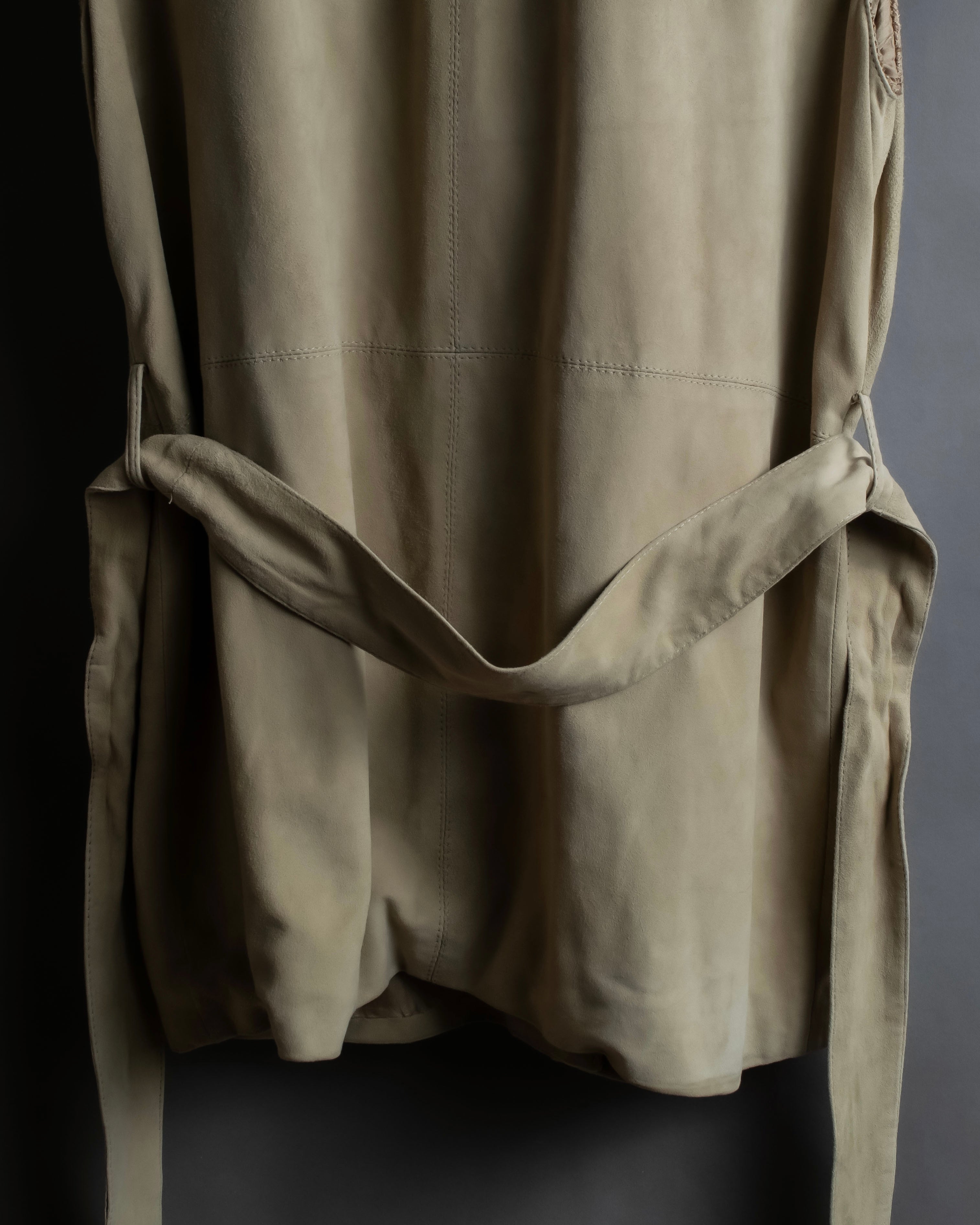 "Salvatore Ferragamo" Belted suede sleeveless dress