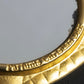 "Christian Dior" Cannage pattern engraved gold hand mirror