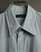 "Christian Dior" 80's-90's Relaxed striped long sleeve shirt