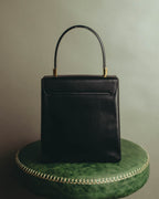 "Salvatore Ferragamo" 90's-00's Structured leather top handle handbag